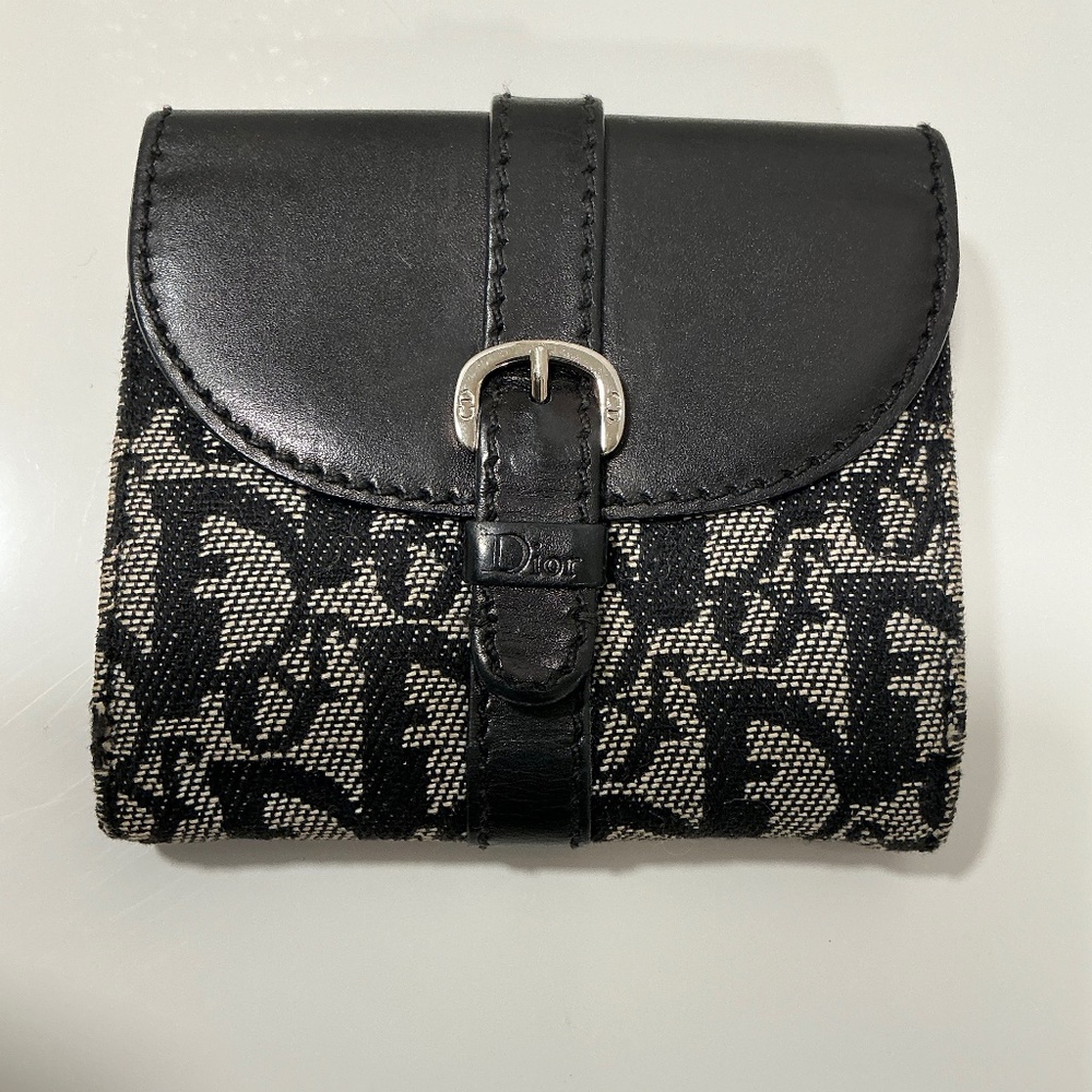 Dior compact navy trotter wallet